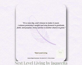 Lámina con cita motivacional matutina / Arte mural con afirmaciones (Descarga digital)