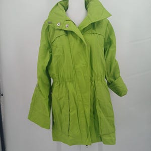 womens vintage size medium The Fillmore Mid-Length Utility Jacket in Lime Green