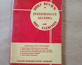 Vintage New Brief Review In Intermediate Algebra Paperback Book 1947