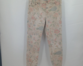 vintage womans lauren ralph lauren premier skinny ankle floral jeans size 6