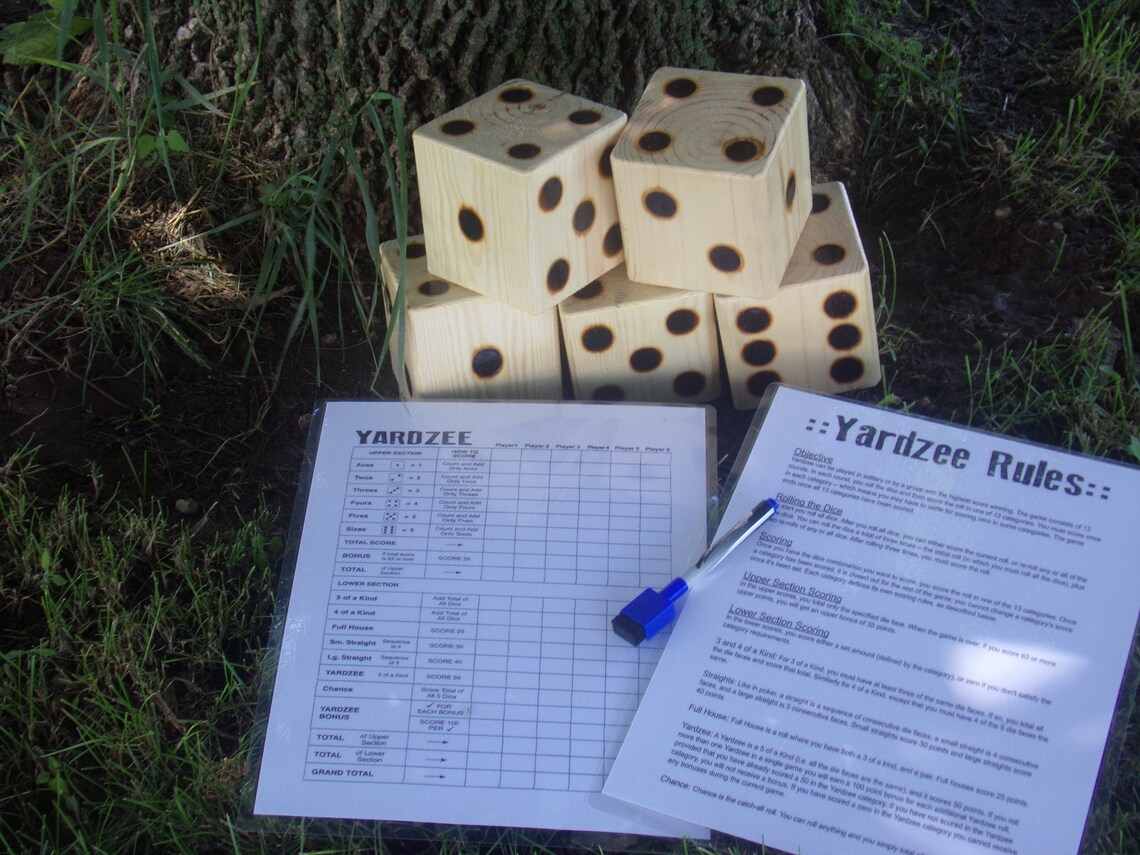 Yard Dice Drinking Game Lawn Games Outdoor Game Wood Etsy