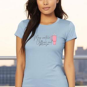 May Contain Caffeine and Sarcasm Tee | Coffee Script Shirt