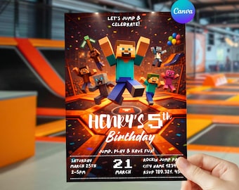 Premium Jump Party Invitation Template, Sky-Zone Trampoline Park Birthday Invitation, Boys Birthday Invitation, Urban Air Invite