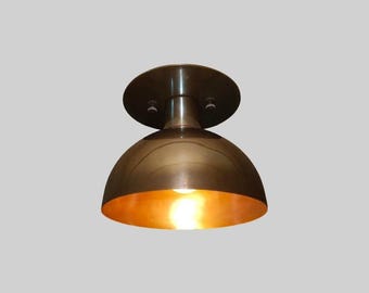 Messing Semi Flush Mount Licht | Mid Century Modern Deckenleuchte | Antike Messing bündig Montage | Esszimmer Deckenleuchte | Handgefertigte Lampe