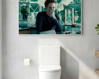 Funny Twilight Bathroom Poster | Edward Cullen Meme Art | Stinky Face Parody | Bathroom Wall Art Print