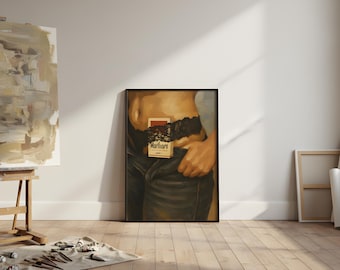 Sensual Oil Painting Print – Vintage Lingerie Wall Art, Moody Feminine Bedroom Decor, Intimate Fine Art Poster