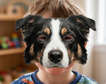 Easy, printable Border Collie - Australian Shephard Mask Costume for Adults and Children | Digital Download