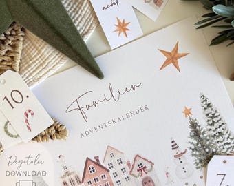 Advent calendar for families | Christmas with children | 24 ideas for family time | Instant download | Printable PDF