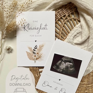 Biglietto di annuncio di gravidanza | Annunciare la gravidanza | Diventerai nonna, nonno, zia, ... | File digitale | PDF stampabile