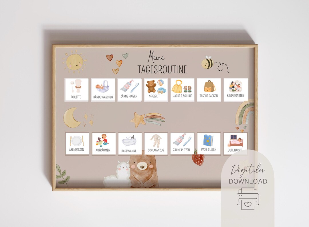 Child's Daily Routine | Morning & Evening Routine for Children (boho ...