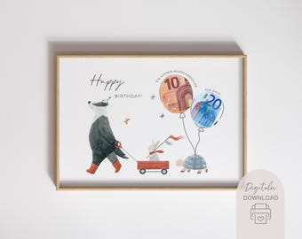 Regalo de cumpleaños para niños | Cumplir deseos | Regalo de última hora para niños y niñas | PDF imprimible descargable al instante | Regalo de dinero para niños