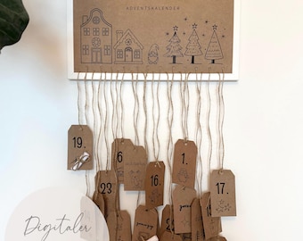 Advent calendar for families | Christmas with children | 24 ideas for family time | Instant download | Printable PDF