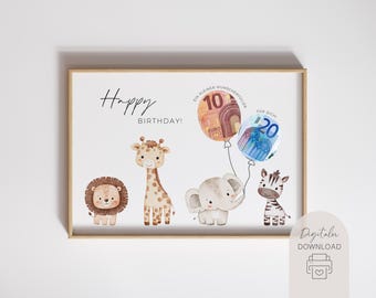 Regalo de cumpleaños para niños | Cumplir deseos | Regalo de última hora para niños y niñas | PDF imprimible descargable al instante | Regalo de dinero para niños