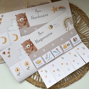 Morning & Evening Routine Bundle and Weekly Planner for Children (Bear) with Routine Cards | Routine Planner for Children | Digital File | Printable PDF image 2