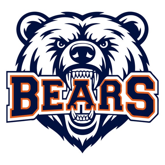 Angry Bear Mascot SVG PNG | Varsity Block Logo Inspired By Football