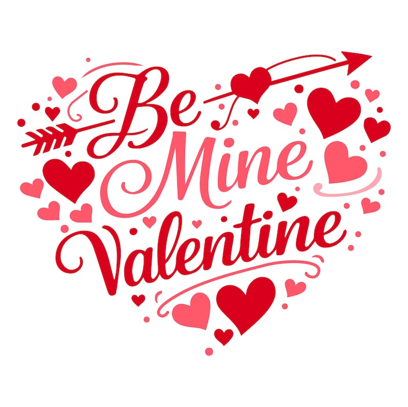 Be Mine Valentine SVG PNG | Romantic Heart Quote Design - Etsy