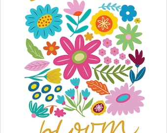Vänlighet Bloom Blommig Citat SVG, PNG, Vårblommor Clipart