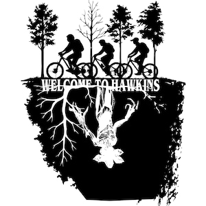 Välkommen till Hawkins SVG PNG, design för upp och ner cyklister