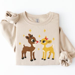Rudolph and Clarice Christmas Sweatshirt, Holiday Crewneck