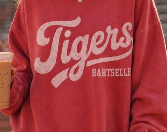 Custom School Mascot Sweatshirt, Personalized Team Spirit Comfort Colors Crewneck, Vintage School Name Shirt, Game Day Teacher Gift