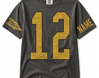 Custom Jersey Number Shirt, Personalized Name and Mascot Tee, Vintage Varsity Sports Shirt, Comfort Colors Game Day T-Shirt