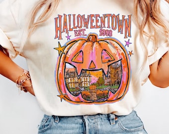Halloweentown Shirt & Sweatshirt, Halloween Pumpkin Tee, Vintage Spooky Fall Crewneck, Retro Jack O Lantern Halloween Gift