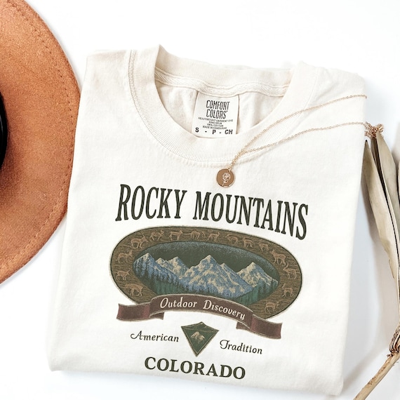 Rocky Mountains Shirt, Colorado Shirt, Vintage Mountain Tee, Hiking Shirt, Outdoor Graphic Tee, Adventure Shirt, Nature Lover Gift