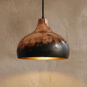 Handmade Copper Lamp, Rustic Black Moroccan Pendant Light, Island Lighting