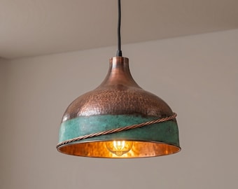 Lampadario a sospensione marocchino in rame, lavorato a mano, ideale per isola cucina.