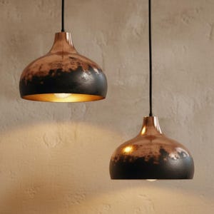 Handmade Copper Lamp, Rustic Black Moroccan Pendant Light, Island Lighting