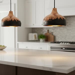 Handmade Copper Lamp, Rustic Black Moroccan Pendant Light, Island Lighting