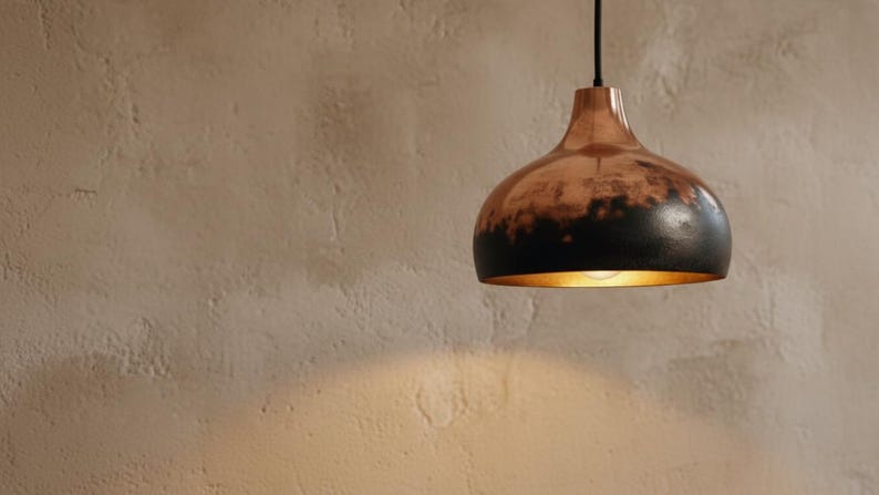 Handmade Copper Lamp, Rustic Black Moroccan Pendant Light, Island Lighting