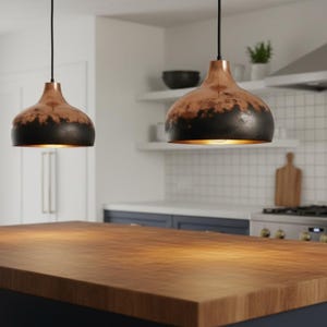 Handmade Copper Lamp, Rustic Black Moroccan Pendant Light, Island Lighting