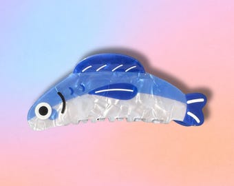 Sardine Hair Claw Clip | Fish Claw Clip | Cute Ocean Hair Clip | Novelty Acrylic Claw Clip | Kawaii Hair Accessory | Funny Gift Idea