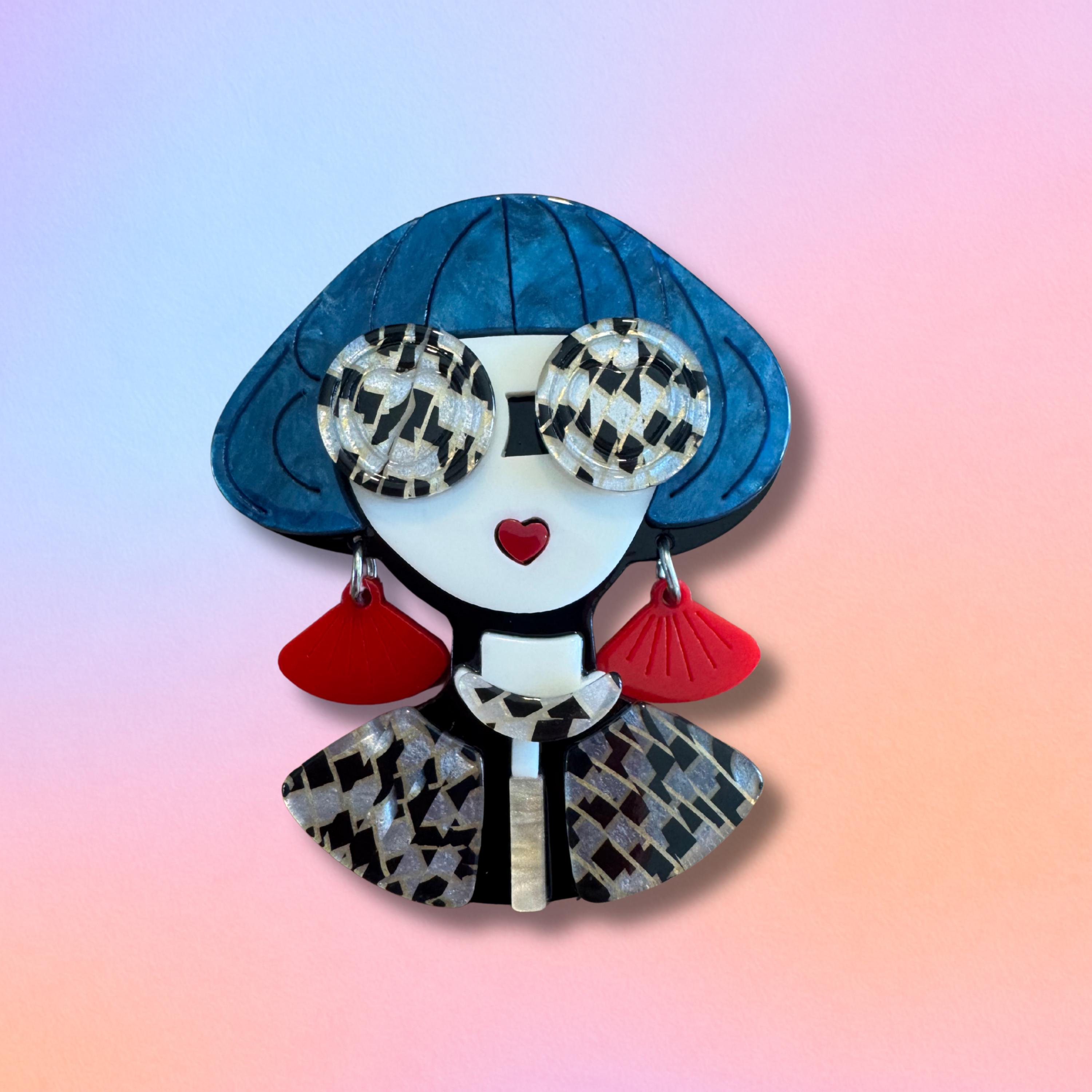 Unique Face Brooch. Fashion Brooch And Accessory.  Statement Brooch Modern Face Brooch - Etsy main image 2