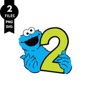 セサミストリートの誕生日、セサミストリートの誕生日シャツ、セサミストリートのSVG PNG、セサミストリートの2歳の誕生日、セサミストリートのケーキトッパー
