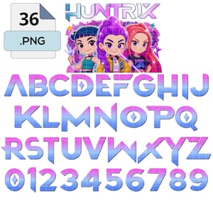 Ensemble de polices PNG Hunter, clipart coréen gothique sombre (téléchargement numérique)