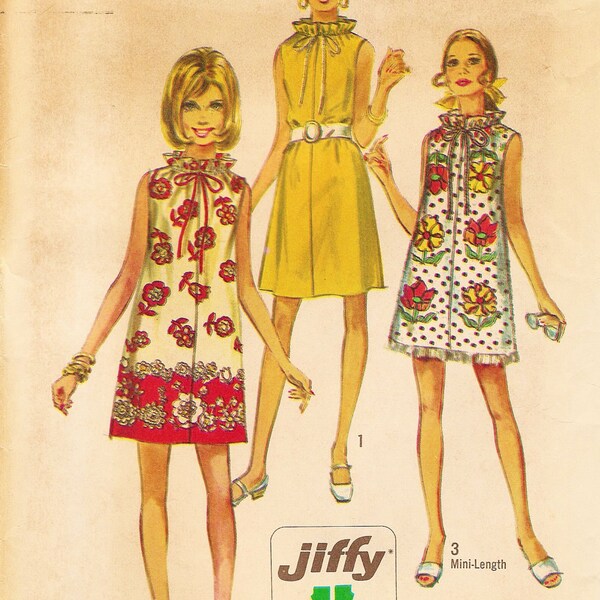 Vintage 1970 Misses Jiffy Muu-Muu or Dress in Two Lengths Simplicity 8793