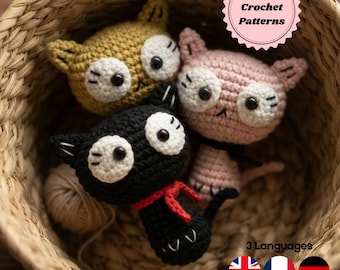 Amigurumi Cat Crochet Pattern Mini Cat Plush Toy Amigurumi Cat Pattern DIY Stuffed Animal Pattern Easy Crochet Pattern Beginners Toy Pattern