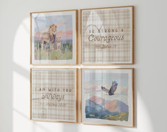 Arte bíblica cristã personalizada para berçário, Josué 1:9, Mateus, versículos bíblicos para berçário, berçário de fé, arte cristã para berçário de meninos, berçário neutro