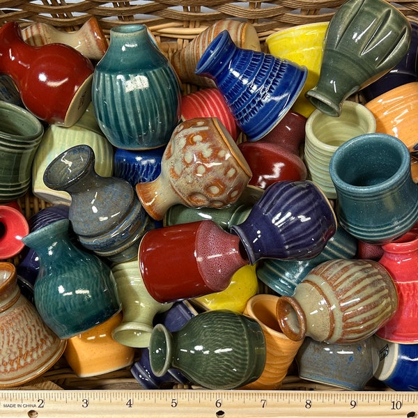 Miniature Handmade Pottery | WHOLESALE Lots | tiny small pots - bowls | Wedding Favors | Fairy Gardening | DIY Projects | FREE Shipping
