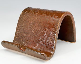 Handcrafted Stoneware Phone Stand & Business Card Holder