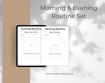 Morning & Evening Routine Planner | Daily Rituals Printable | Mindful Wellness Routine | A4 + US Letter Digital Download