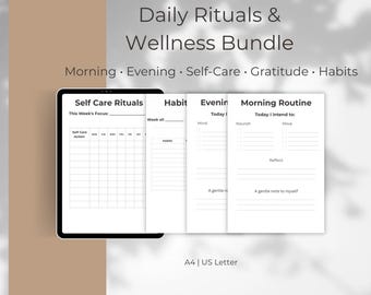 Wellness & Self-Care Planners | Glow-Up Routine Printables | Aesthetic Digital Downloads