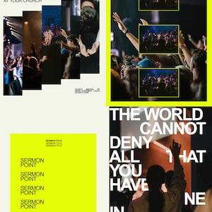 Op de afbeelding: Een afbeelding met de tekst "WEEKEND RECAP AT YOUR CHURCH". De afbeelding bevat foto's van mensen met hun handen omhoog en de tekst "THE WORLD CANNOT DENY ALL THAT YOU HAVE IN ME."