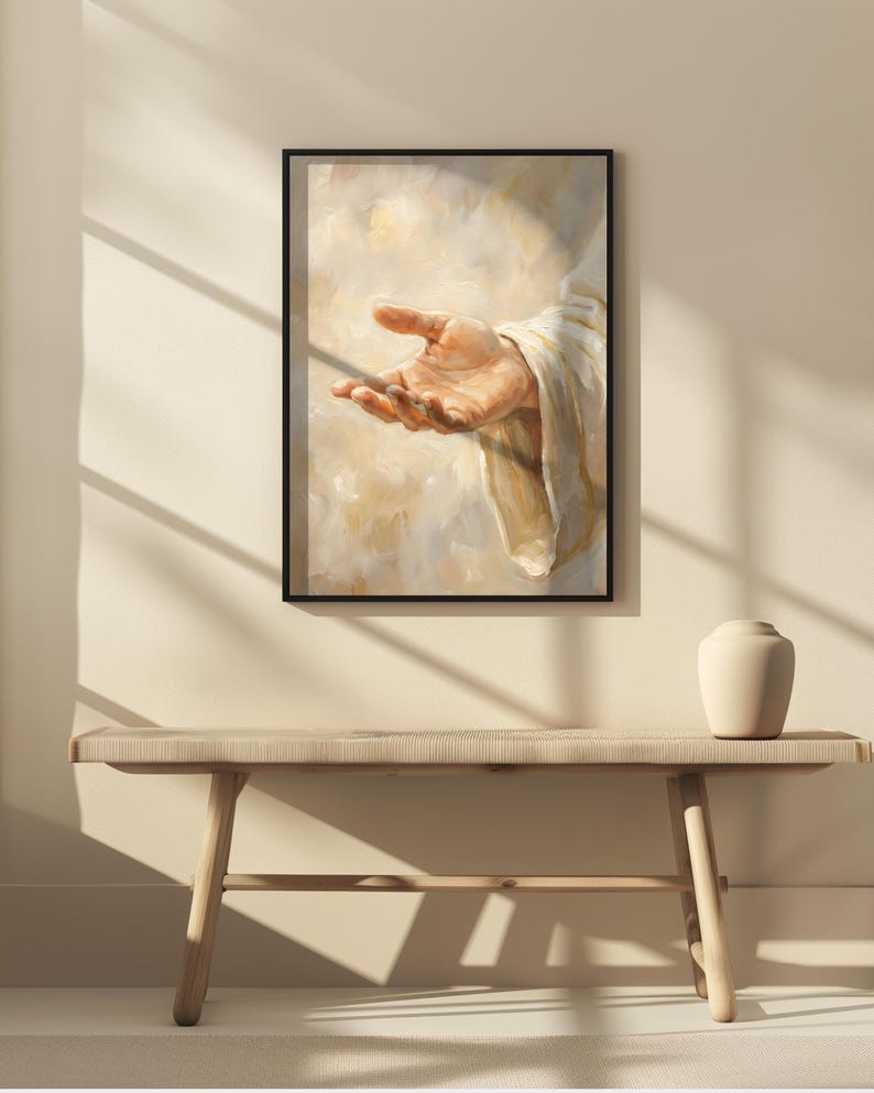 Jesus Hand Art Hand of God Christian Art Scripture Wall Art Faith Print ...