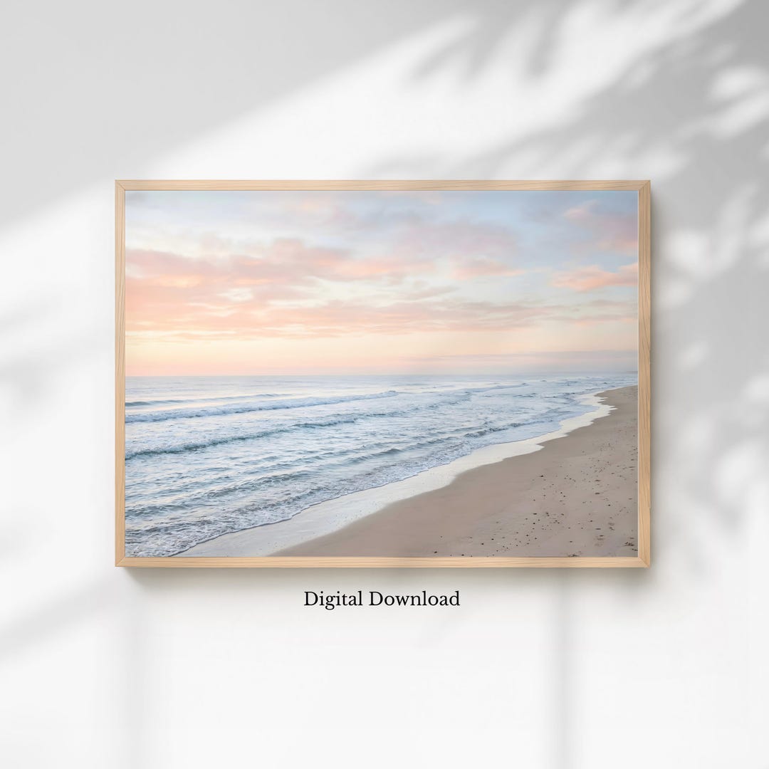 Coastal Wall Art Beach Sunset Ocean Waves Print Seascape Photography ...