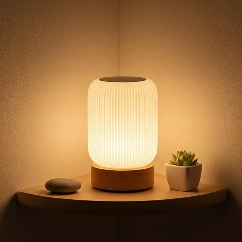 Lámpara de mesa táctil LED regulable, luz nocturna portátil, decoración acogedora