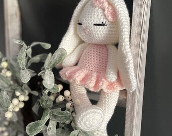 Crochet Bunny Rabbit Doll, Baby Toys, Baby Shower Gift, Toddler Toys 2 Year Old, Easter Bunny