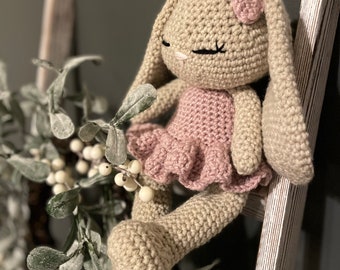 Crochet Bunny Rabbit Doll, Baby Toys, Baby Shower Gift, Toddler Toys 2 Year Old, Easter Bunny